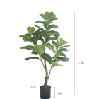 ODM H1.2m Kunstmatige Vijgebladboom, Natuurlijke Boomstam 4ft Kunstmatige Bomen